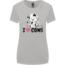 I Love Cows Womens Wider Cut T-Shirt Sports Grey