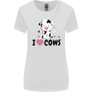 I Love Cows Womens Wider Cut T-Shirt White