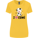 I Love Cows Womens Wider Cut T-Shirt Yellow