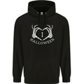 I Love Halloween Funny Skeleton Hand Skull Childrens Kids Hoodie Black