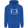 I Love Halloween Funny Skeleton Hand Skull Childrens Kids Hoodie Royal Blue