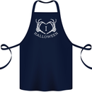 I Love Halloween Funny Skeleton Hand Skull Cotton Apron 100% Organic Navy Blue