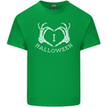 I Love Halloween Funny Skeleton Hand Skull Mens Cotton T-Shirt Tee Top Irish Green