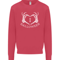 I Love Halloween Funny Skeleton Hand Skull Mens Sweatshirt Jumper Heliconia