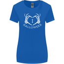 I Love Halloween Funny Skeleton Hand Skull Womens Wider Cut T-Shirt Royal Blue