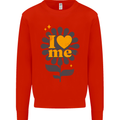 I Love Me Self Loving Confident Funny Quote Kids Sweatshirt Jumper Bright Red