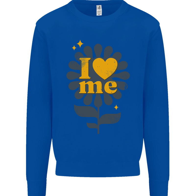 I Love Me Self Loving Confident Funny Quote Kids Sweatshirt Jumper Royal Blue
