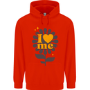 I Love Me Self Loving Confident Funny Quote Mens 80% Cotton Hoodie Bright Red