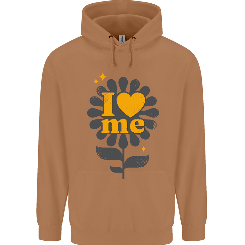 I Love Me Self Loving Confident Funny Quote Mens 80% Cotton Hoodie Caramel Latte