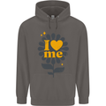 I Love Me Self Loving Confident Funny Quote Mens 80% Cotton Hoodie Charcoal
