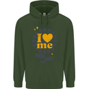 I Love Me Self Loving Confident Funny Quote Mens 80% Cotton Hoodie Forest Green