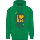 I Love Me Self Loving Confident Funny Quote Mens 80% Cotton Hoodie Irish Green