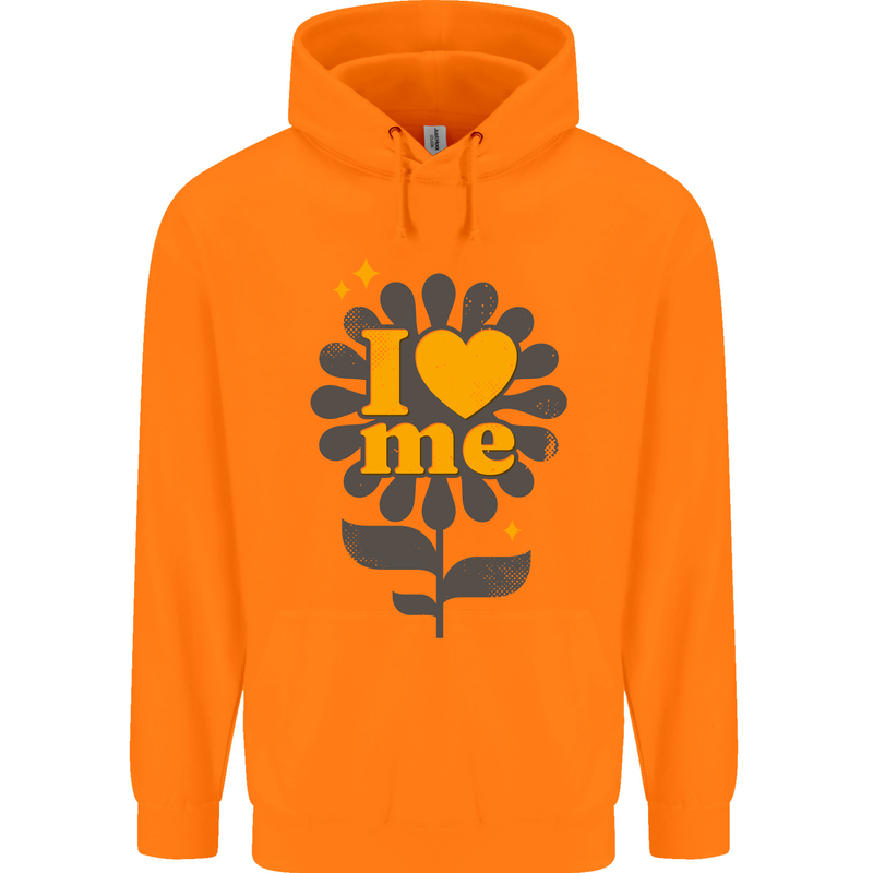 I Love Me Self Loving Confident Funny Quote Mens 80% Cotton Hoodie Orange