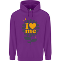 I Love Me Self Loving Confident Funny Quote Mens 80% Cotton Hoodie Purple