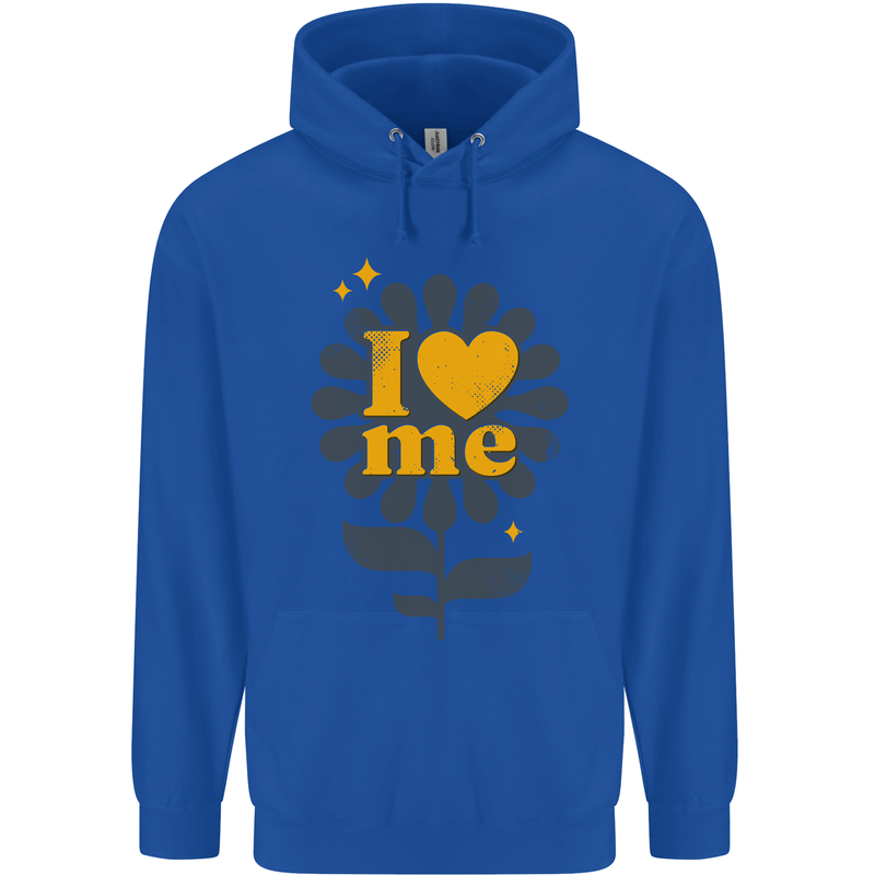 I Love Me Self Loving Confident Funny Quote Mens 80% Cotton Hoodie Royal Blue