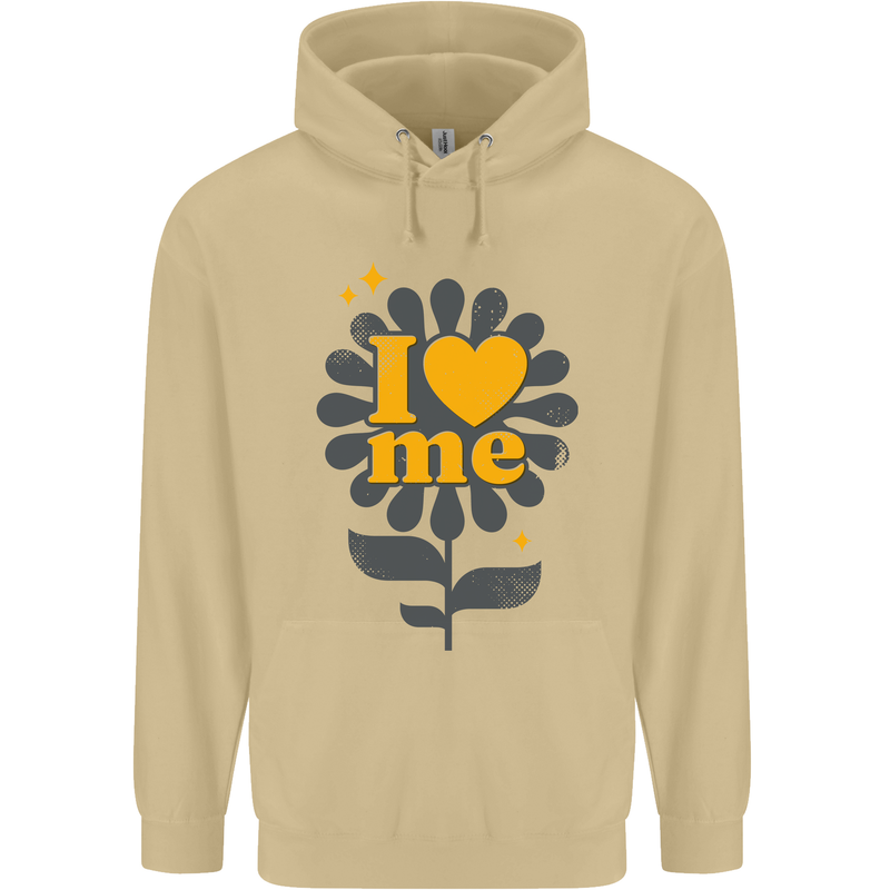 I Love Me Self Loving Confident Funny Quote Mens 80% Cotton Hoodie Sand
