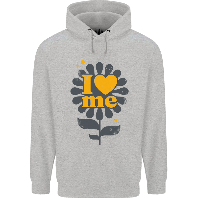 I Love Me Self Loving Confident Funny Quote Mens 80% Cotton Hoodie Sports Grey