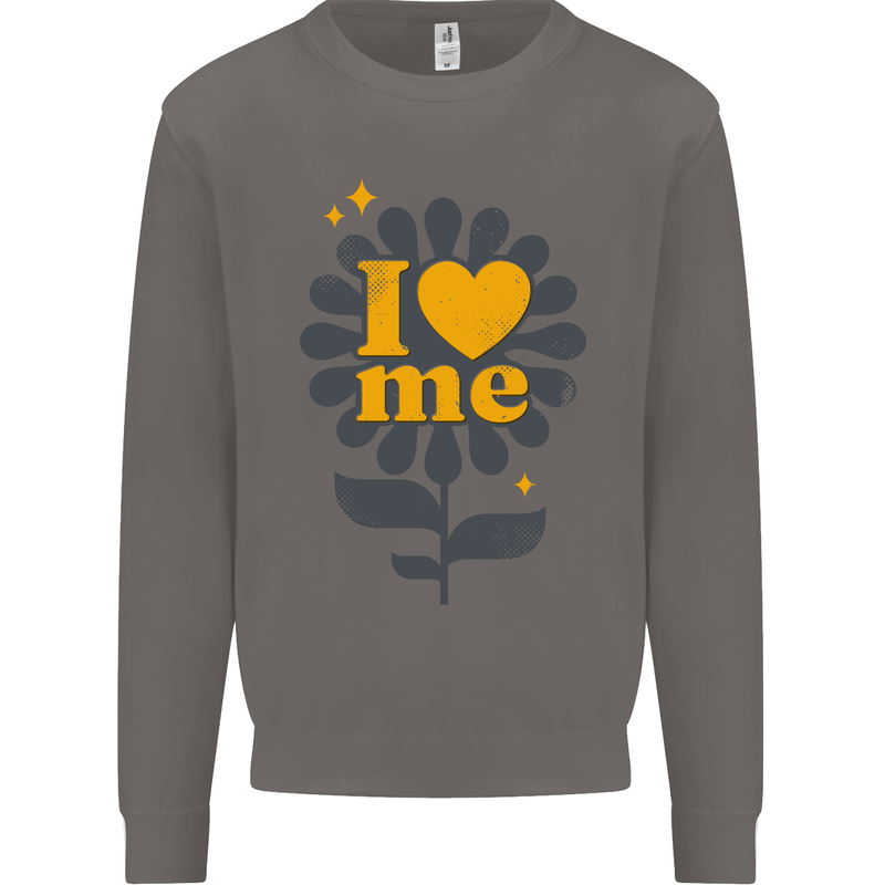 I Love Me Self Loving Confident Funny Quote Mens Sweatshirt Jumper Charcoal