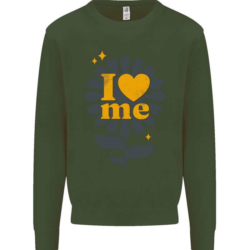 I Love Me Self Loving Confident Funny Quote Mens Sweatshirt Jumper Forest Green