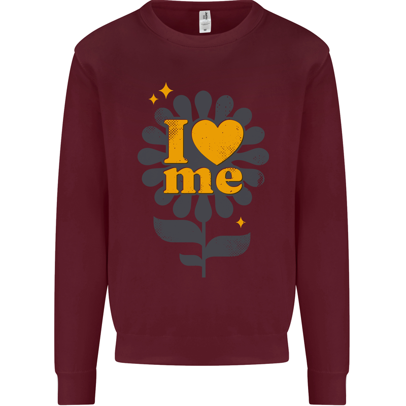 I Love Me Self Loving Confident Funny Quote Mens Sweatshirt Jumper Maroon