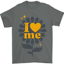 I Love Me Self Loving Confident Funny Quote Mens T-Shirt Cotton Gildan Charcoal