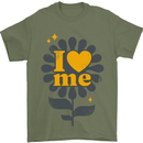 I Love Me Self Loving Confident Funny Quote Mens T-Shirt Cotton Gildan Military Green