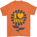 I Love Me Self Loving Confident Funny Quote Mens T-Shirt Cotton Gildan Orange