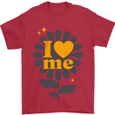 I Love Me Self Loving Confident Funny Quote Mens T-Shirt Cotton Gildan Red