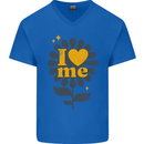 I Love Me Self Loving Confident Funny Quote Mens V-Neck Cotton T-Shirt Royal Blue