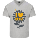 I Love Me Self Loving Confident Funny Quote Mens V-Neck Cotton T-Shirt Sports Grey
