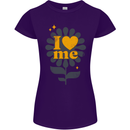 I Love Me Self Loving Confident Funny Quote Womens Petite Cut T-Shirt Purple