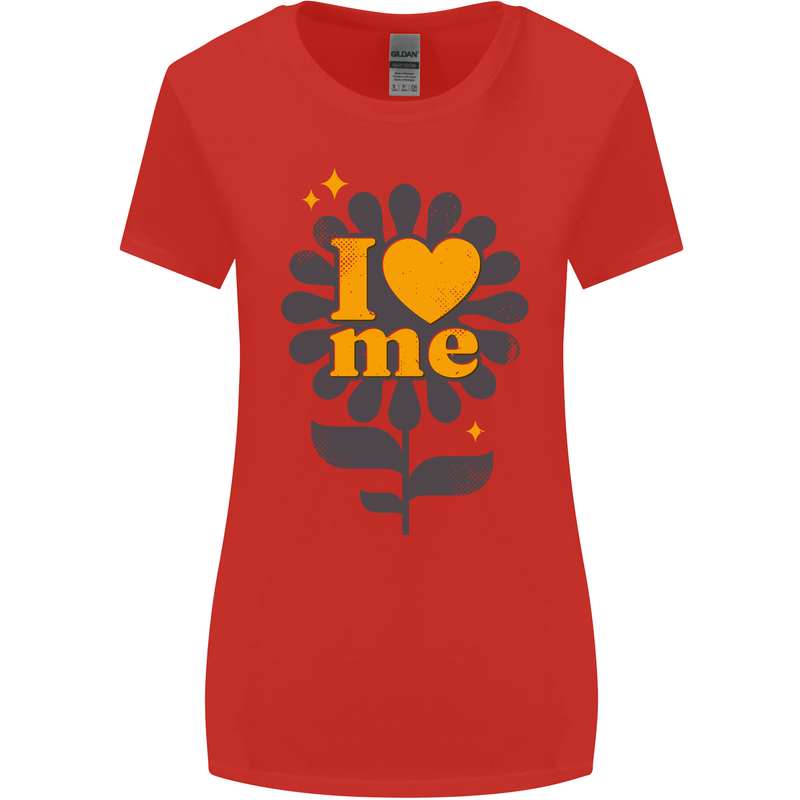I Love Me Self Loving Confident Funny Quote Womens Wider Cut T-Shirt Red