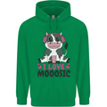 I Love Mooosic Funny Cow DJ Childrens Kids Hoodie Irish Green