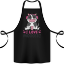 I Love Mooosic Funny Cow DJ Cotton Apron 100% Organic Black