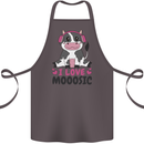 I Love Mooosic Funny Cow DJ Cotton Apron 100% Organic Dark Grey