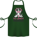 I Love Mooosic Funny Cow DJ Cotton Apron 100% Organic Forest Green