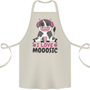 I Love Mooosic Funny Cow DJ Cotton Apron 100% Organic Natural