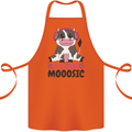 I Love Mooosic Funny Cow DJ Cotton Apron 100% Organic Orange