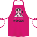 I Love Mooosic Funny Cow DJ Cotton Apron 100% Organic Pink