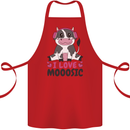 I Love Mooosic Funny Cow DJ Cotton Apron 100% Organic Red