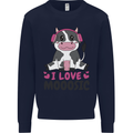 I Love Mooosic Funny Cow DJ Kids Sweatshirt Jumper Navy Blue