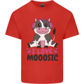 I Love Mooosic Funny Cow DJ Kids T-Shirt Childrens Red