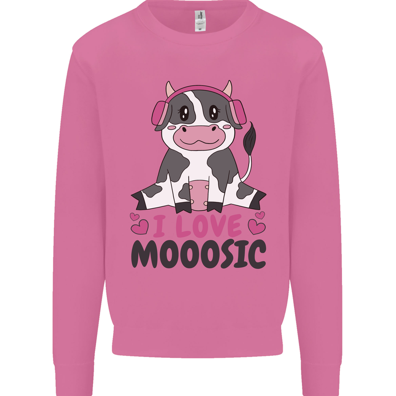 I Love Mooosic Funny Cow DJ Mens Sweatshirt Jumper Azalea