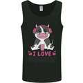 I Love Mooosic Funny Cow DJ Mens Vest Tank Top Black