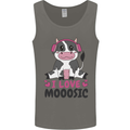 I Love Mooosic Funny Cow DJ Mens Vest Tank Top Charcoal