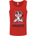 I Love Mooosic Funny Cow DJ Mens Vest Tank Top Red