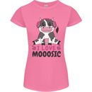 I Love Mooosic Funny Cow DJ Womens Petite Cut T-Shirt Azalea