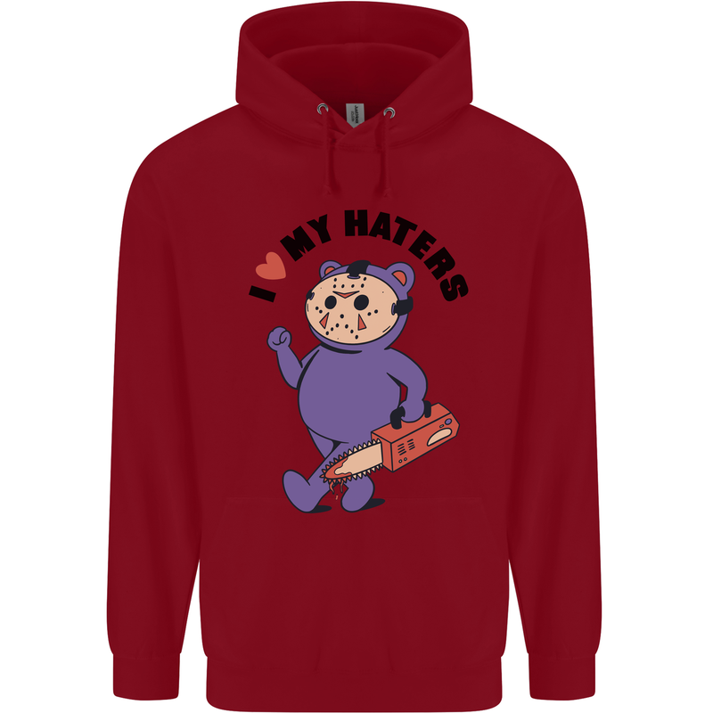 I Love My Haters Funny Halloween Childrens Kids Hoodie Red