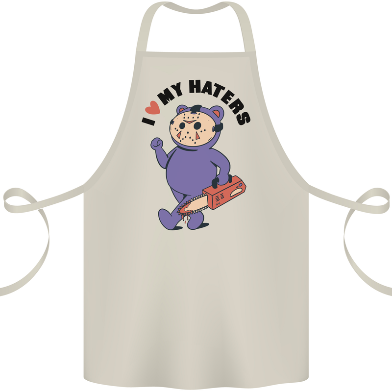 I Love My Haters Funny Halloween Cotton Apron 100% Organic Natural