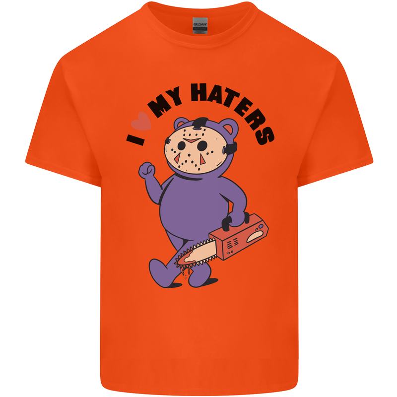 I Love My Haters Funny Halloween Kids T-Shirt Childrens Orange